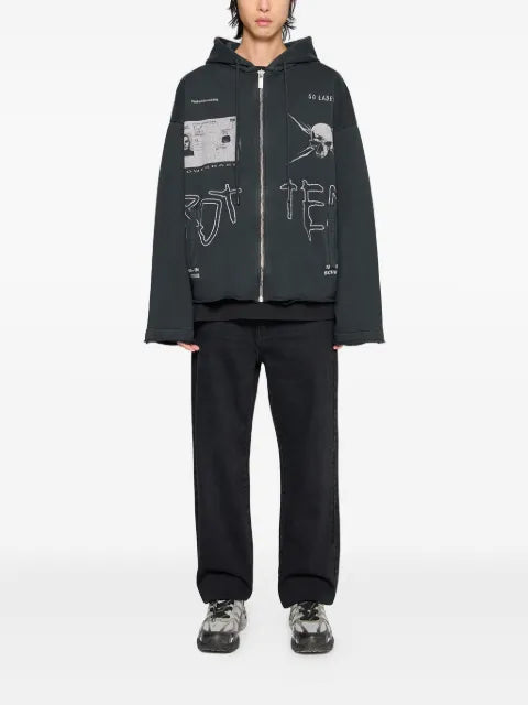 44 LABEL GROUP Commission raw-cut zip hoodie
