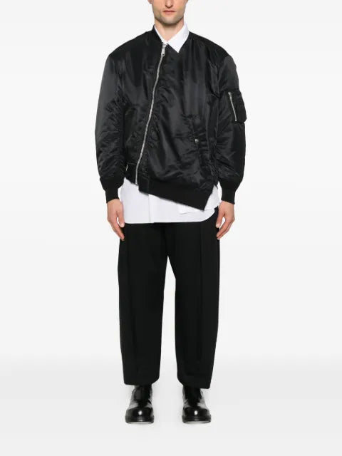Black Comme Des Garçons MA-1 asymmetric bomber jacket