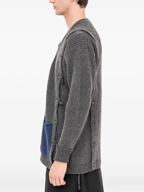 Setchu button-up contrast-pocket cardigan