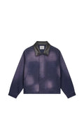 Arte Antwerp faded-effect leather-collar denim jacket
