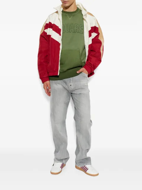 DSQUARED2 chevron-patterned high-neck bomber jacket