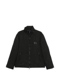Emporio Armani logo-plaque high-neck jacket