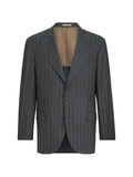 Brunello Cucinelli super 150s virgin wool chalk stripe tailor blazer
