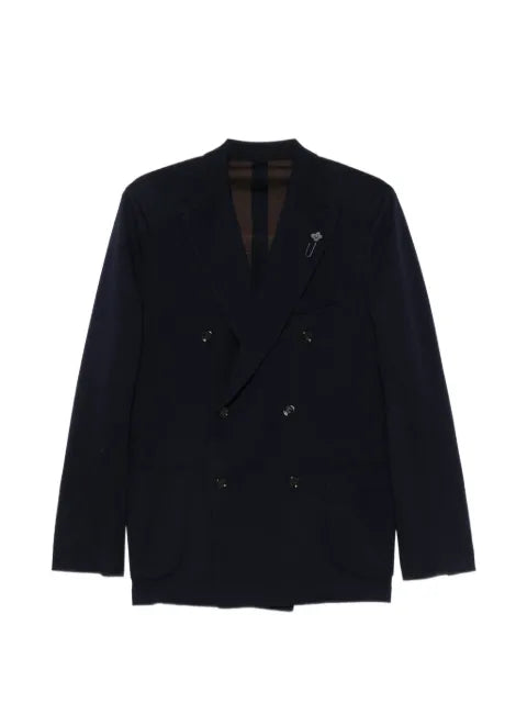 Lardini double-breasted peak-lapel jacket