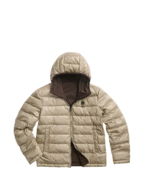Blauer reversible logo-patch hooded jacket