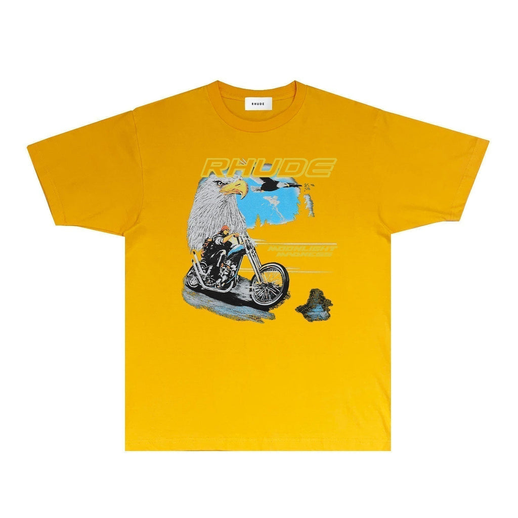 Rhude T-shirts Printed Trendy Pure Cotton