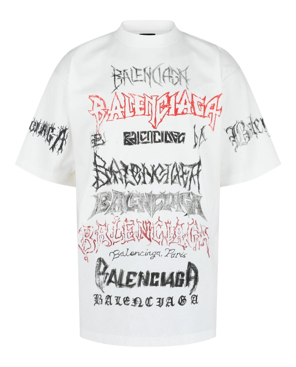 Balenciaga Mens Metal Logo Oversized T-Shirt