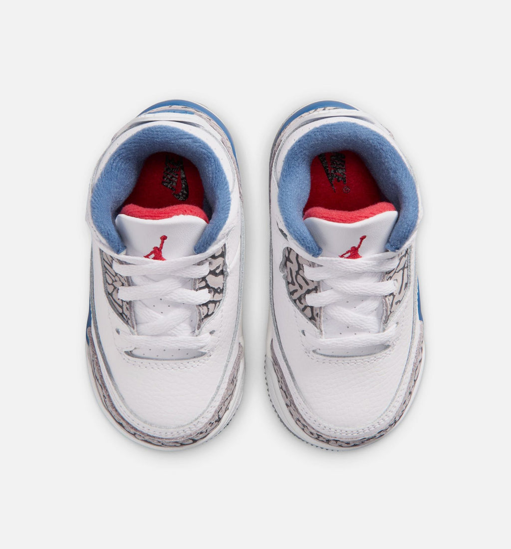 Air Jordan 3 Retro OG True Blue Infant/Toddler Lifestyle Shoe - White/Fire Red/True Blue
