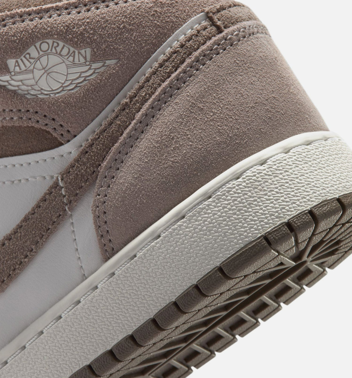 Air Jordan 1 Mid Grade School Lifestyle Shoes - Enigma Stone / Olive Grey / Summit White