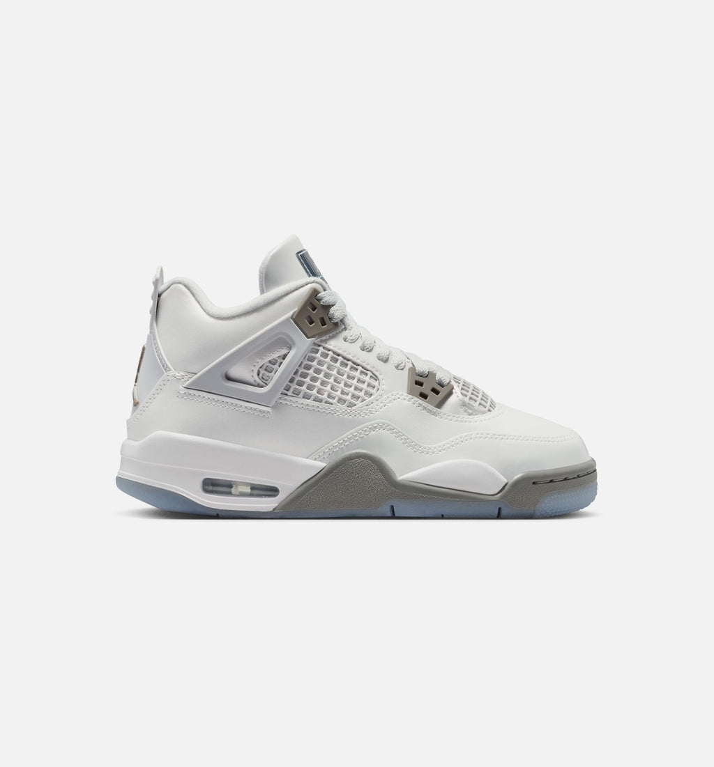 Air Jordan 4 Retro 'Blue Chill' Grade School - Photon Dust/Blue Chill/Flat Pewter/White/Blue Tint