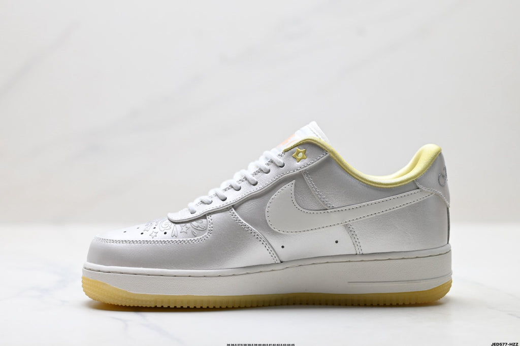Nike Air Force 1 Low White Pale Yellow Unisex Sneakers Style 24