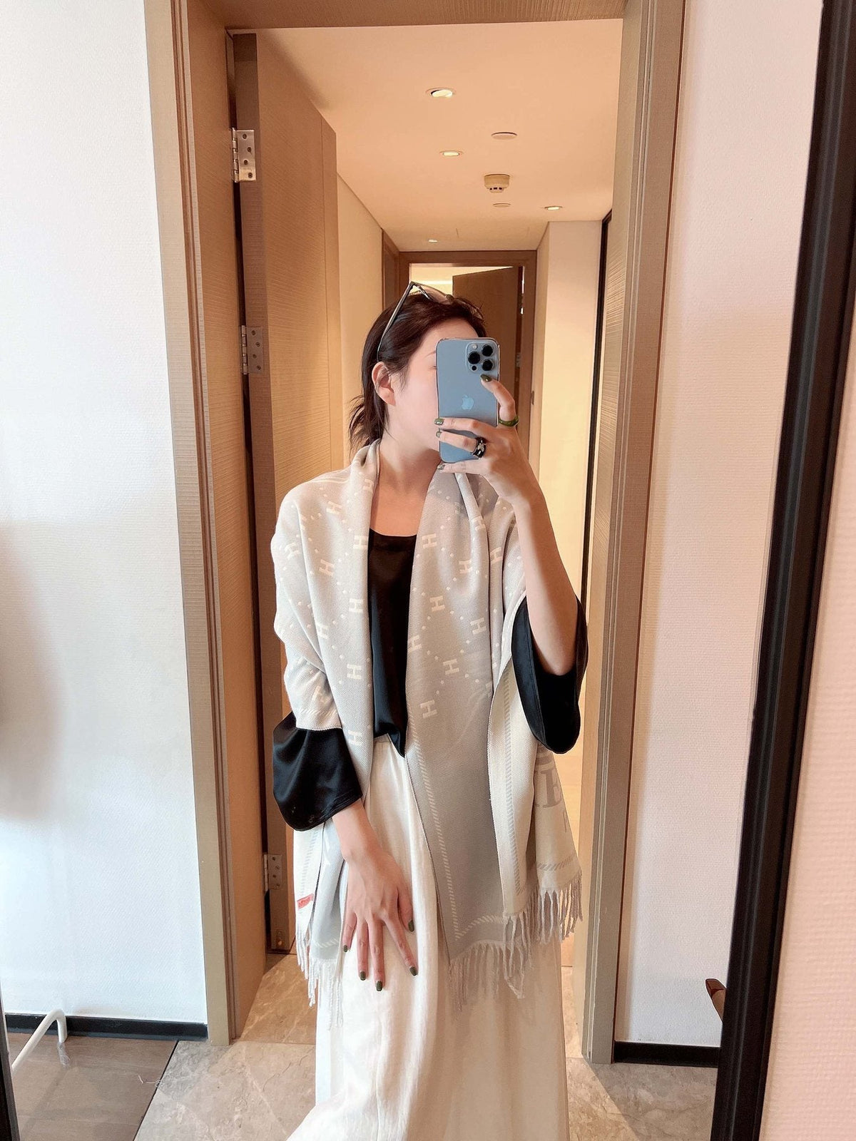 Hermès Fringed Logo Scarf