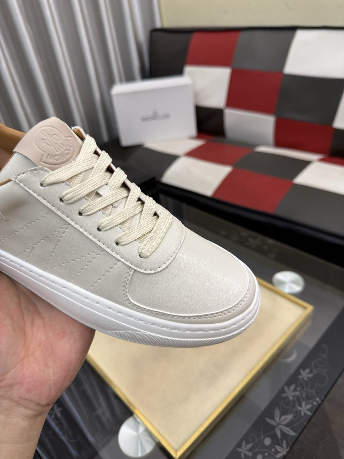 Moncler Men's Off-White Low-Top Sneakers