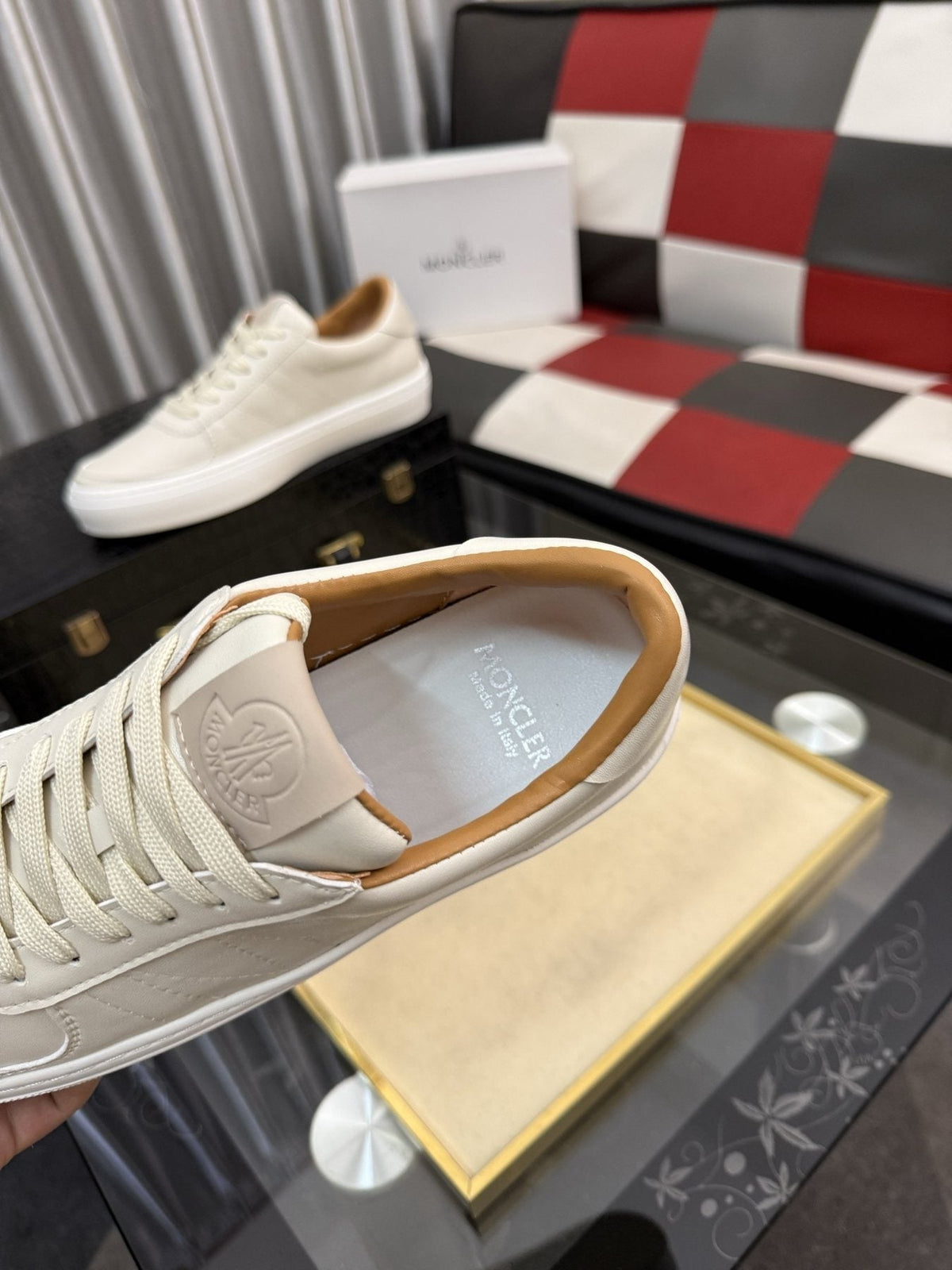 Moncler Men's Off-White Low-Top Sneakers