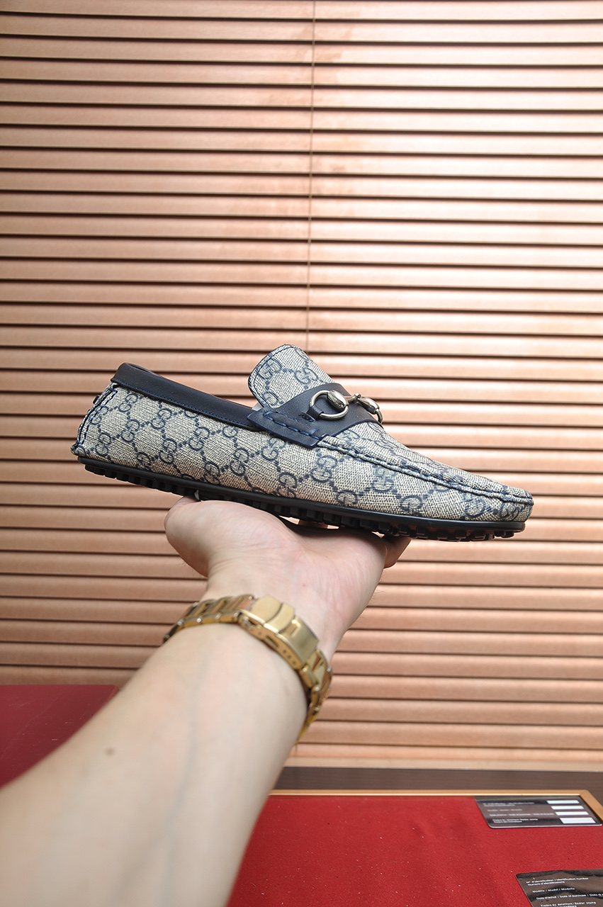 Gucci Monogram Horsebit Loafers