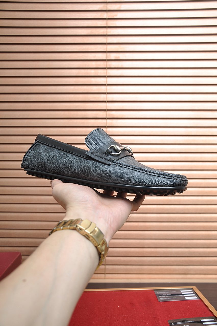 Gucci Monogram Horsebit Loafers