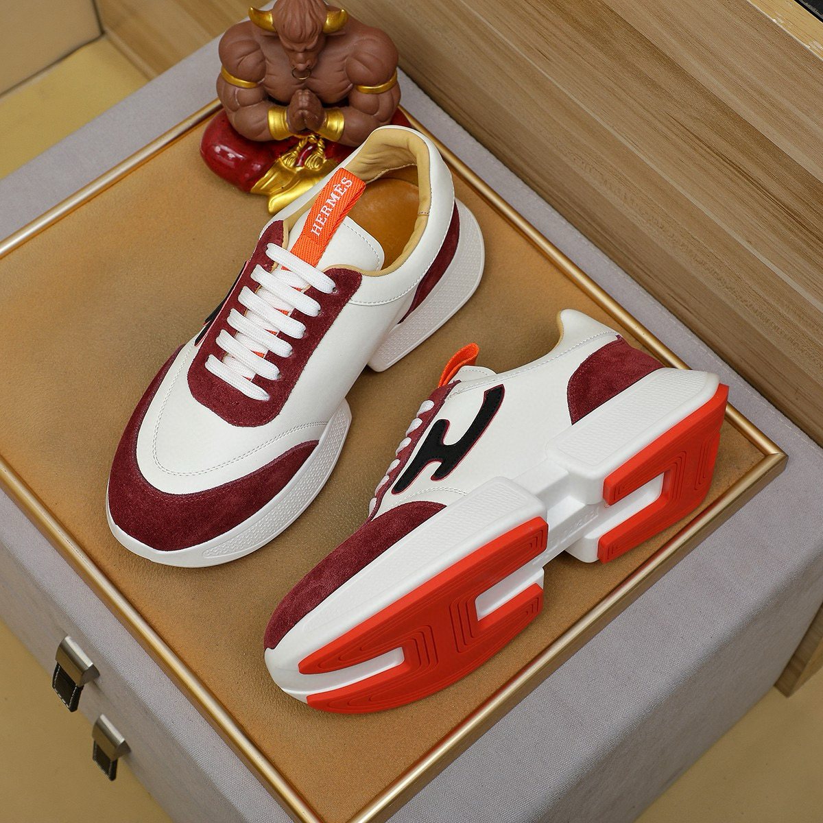 Hermès Men's Color-Block Low-Top Sneakers - Padded Collar