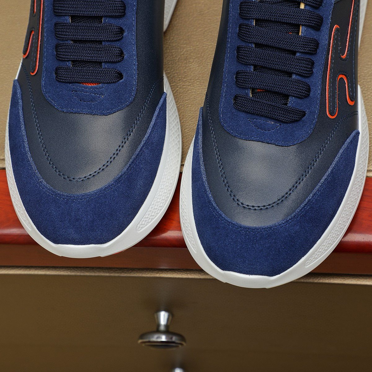 Hermès Men's Color-Block Low-Top Sneakers - Padded Collar