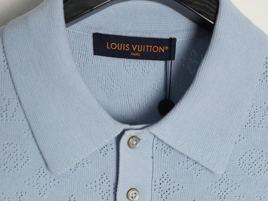 Louis Vuitton Chest-Pocket Detail Short-Sleeve Polo Shirt - Light Blue